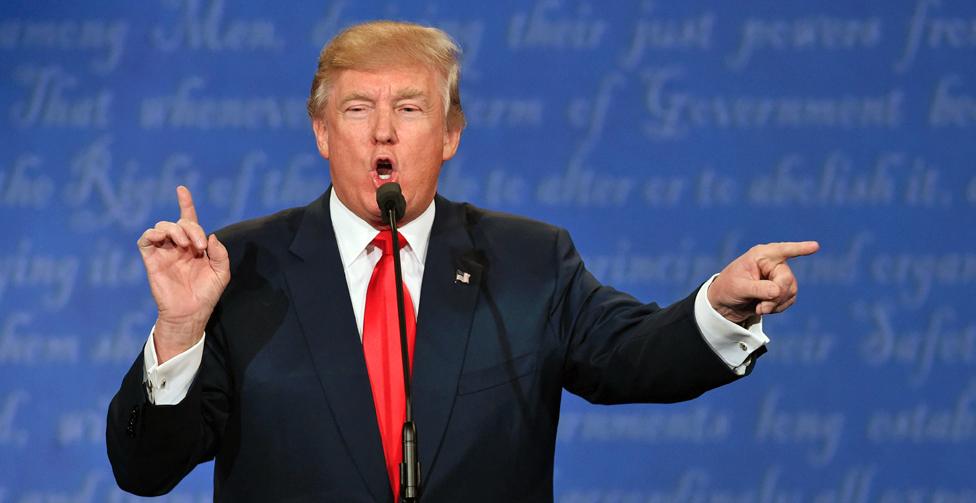 Donald Trump speaks during the final presidential debate in Las Vegas, Nevada - 19 October 2016