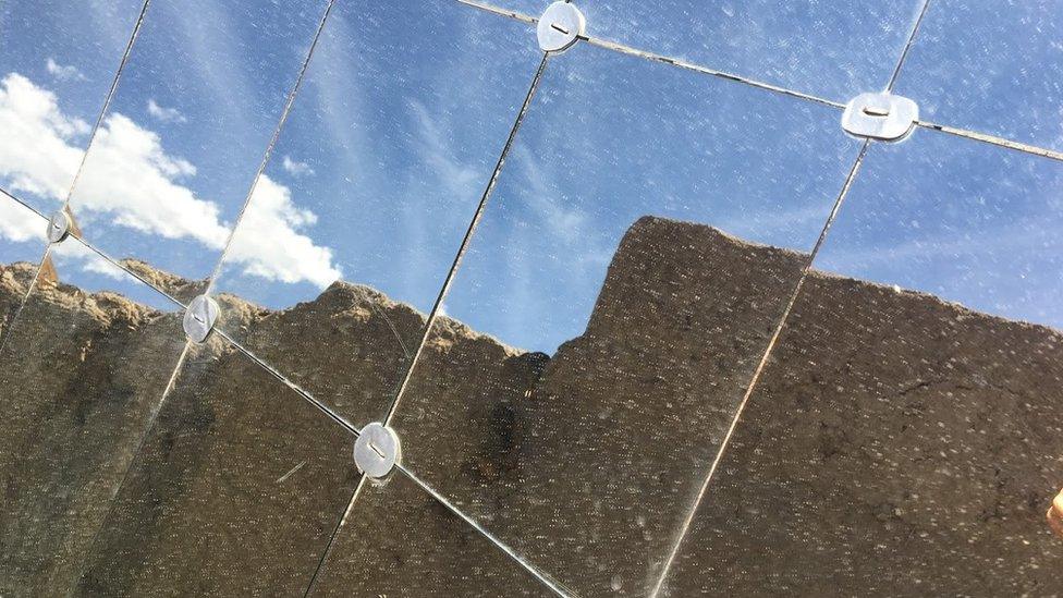 Mirrors used to harness the sun's intense heat