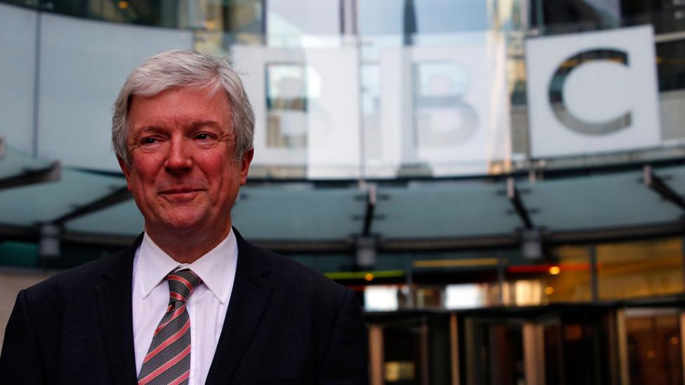 Tony Hall outside the BBC