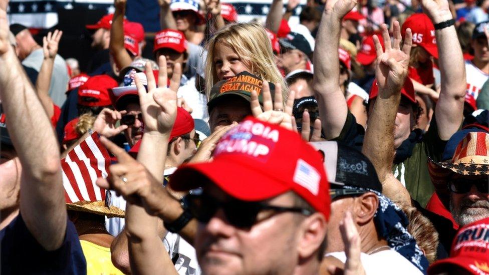 Supporters at Donald Trump rally in Tapma