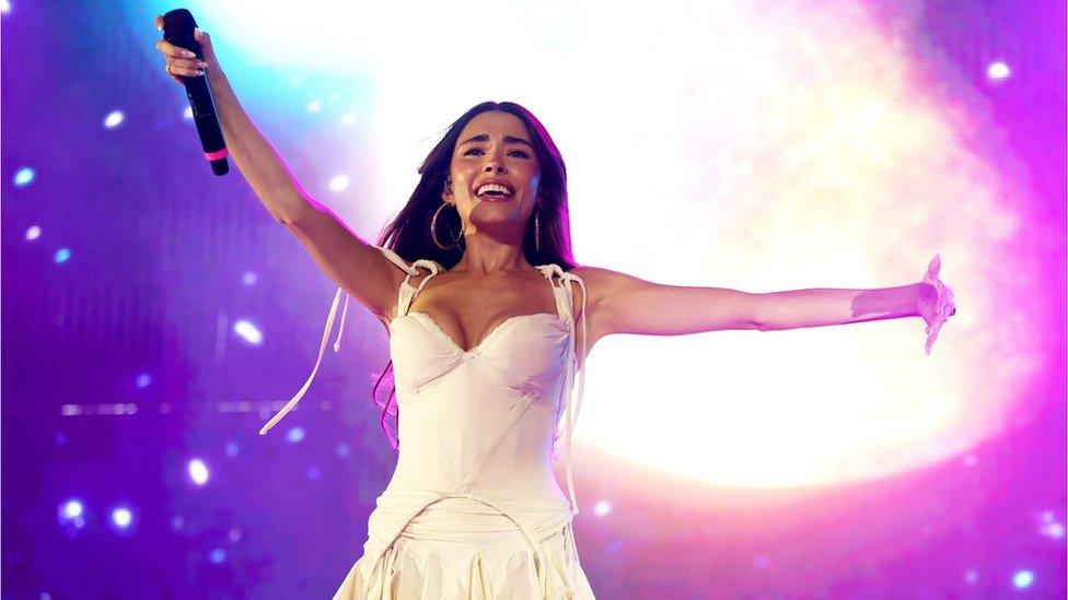 Madison Beer performs live on stage at Reading Festival day two on August 27, 2022 in Reading, England