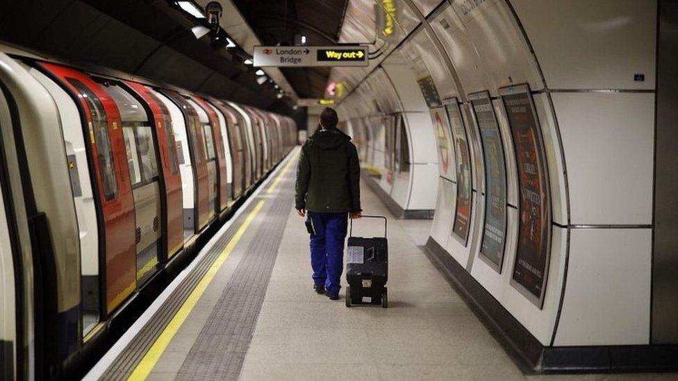 Person on Tube platform