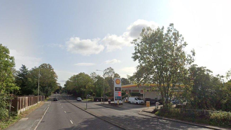 The Shell petrol station on the A50