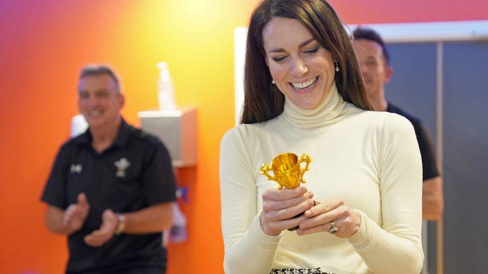 Kate was presented with a trophy dubbed the Tour de Aberavon