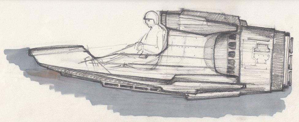 Sketch of a vehicle from Star Wars