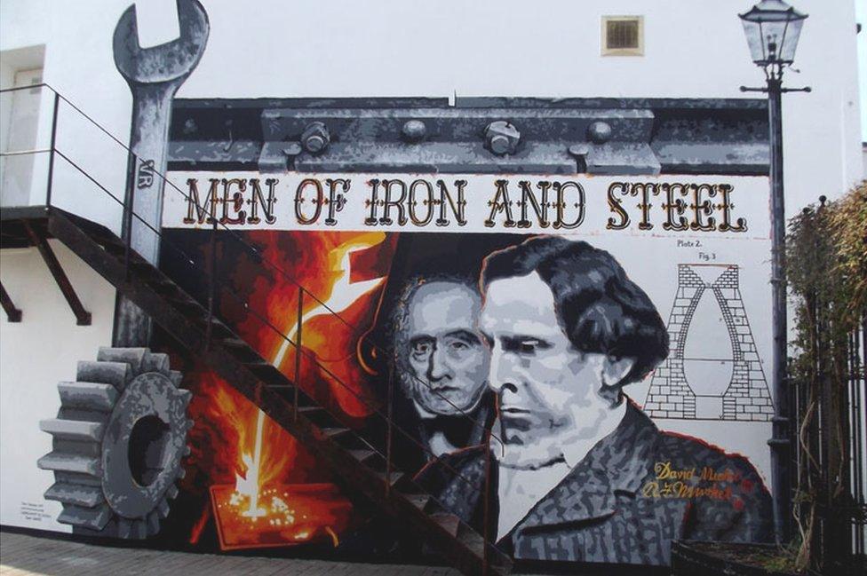 Mural of Robert and David Mushet