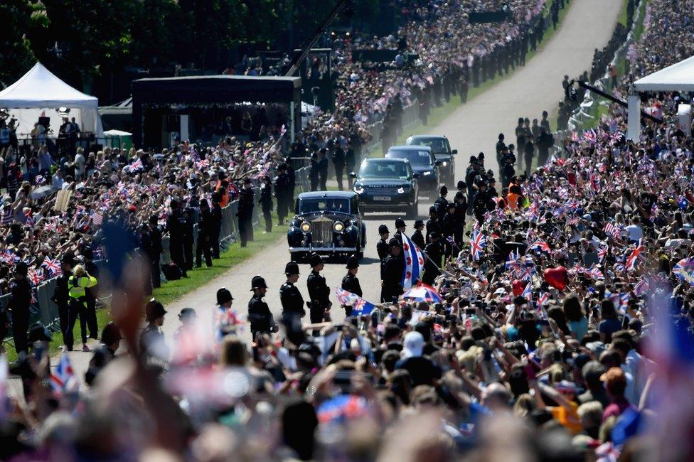 Meghan Markle arrives at Windsor Castle ahead of her wedding to Prince Harry