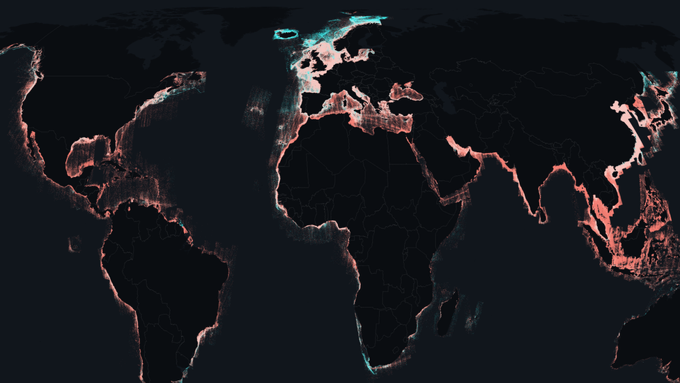 Global Fishing Watch creates a map of fishing from its data