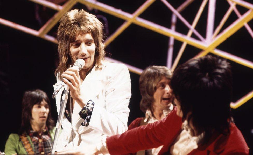 Rod Stewart on Top of the Pops in the 1970s