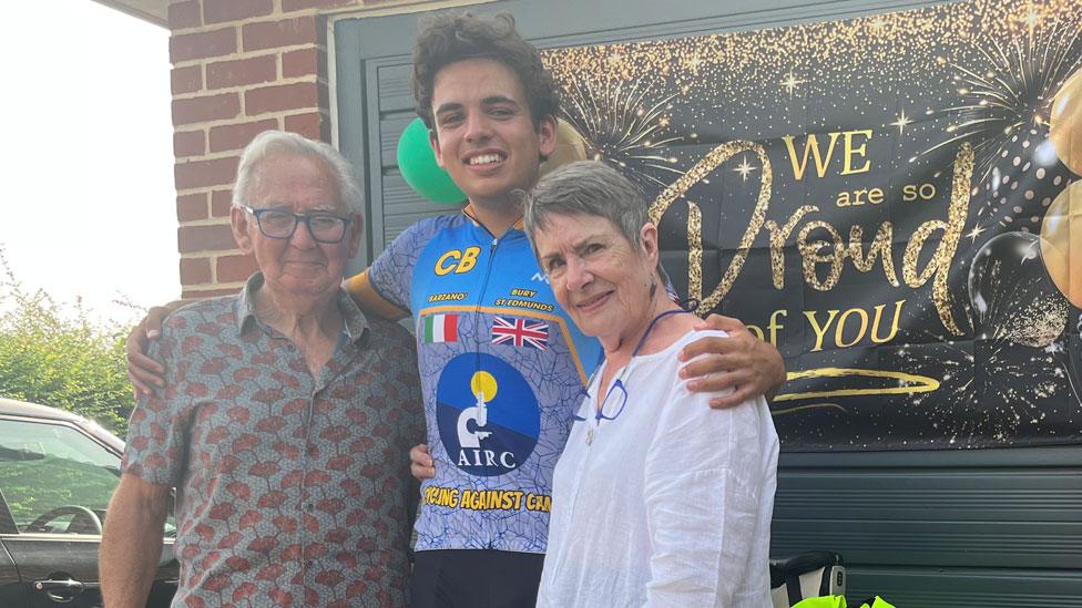 Claudio Barchiesi with his grandparents Bernard and Pat Stoten