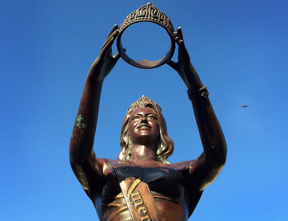 A Miss America statue in Atlantic City, New Jersey where the contest is held