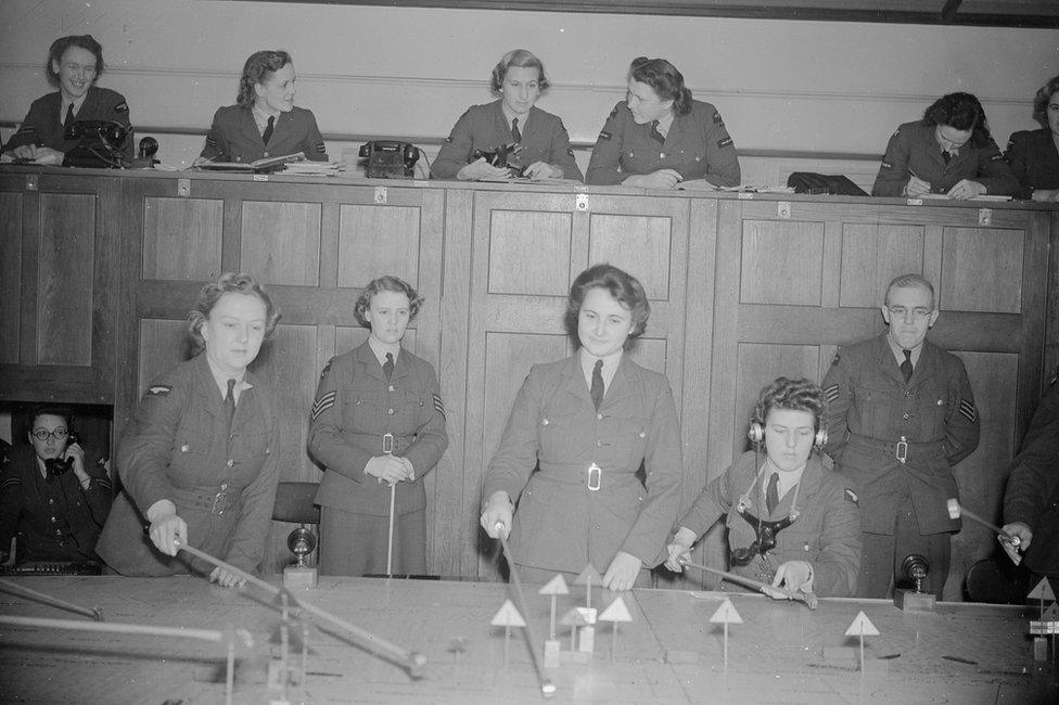 WAAF in operations room at RAF base