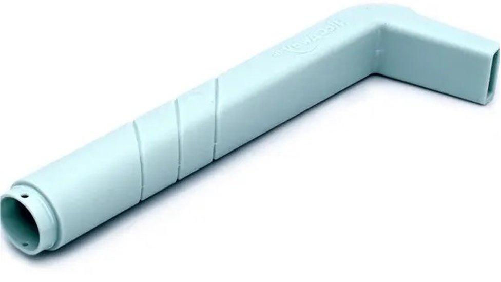 The L shaped straw helps stop hiccups