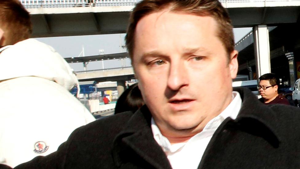 Canadian businessman Michael Spavor arrives at Beijing Capital International Airport, Beijing, China January 13, 2014.