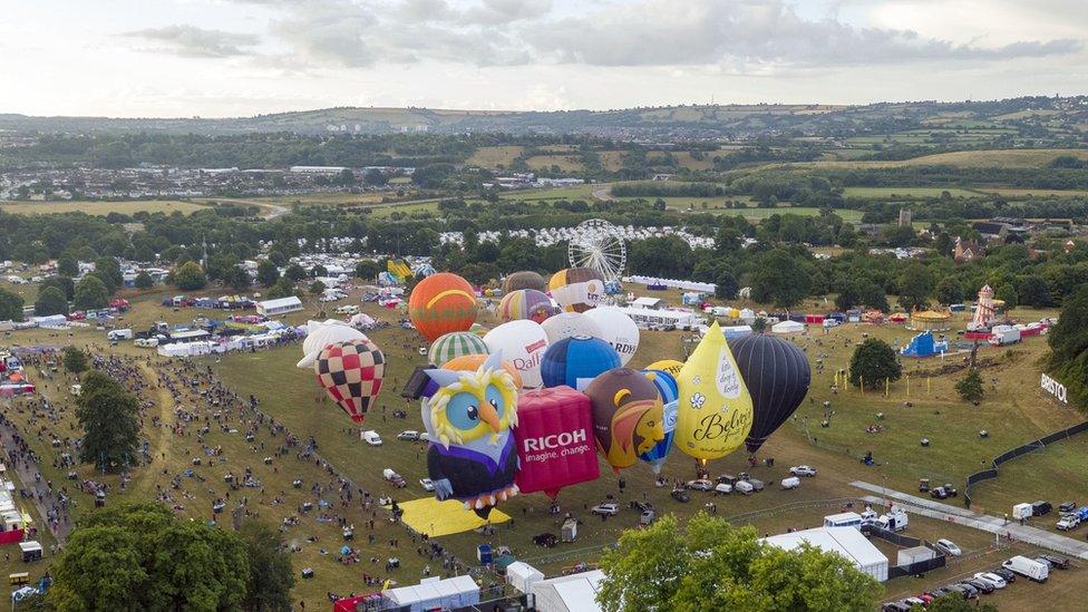 Balloons in the arena at fiesta