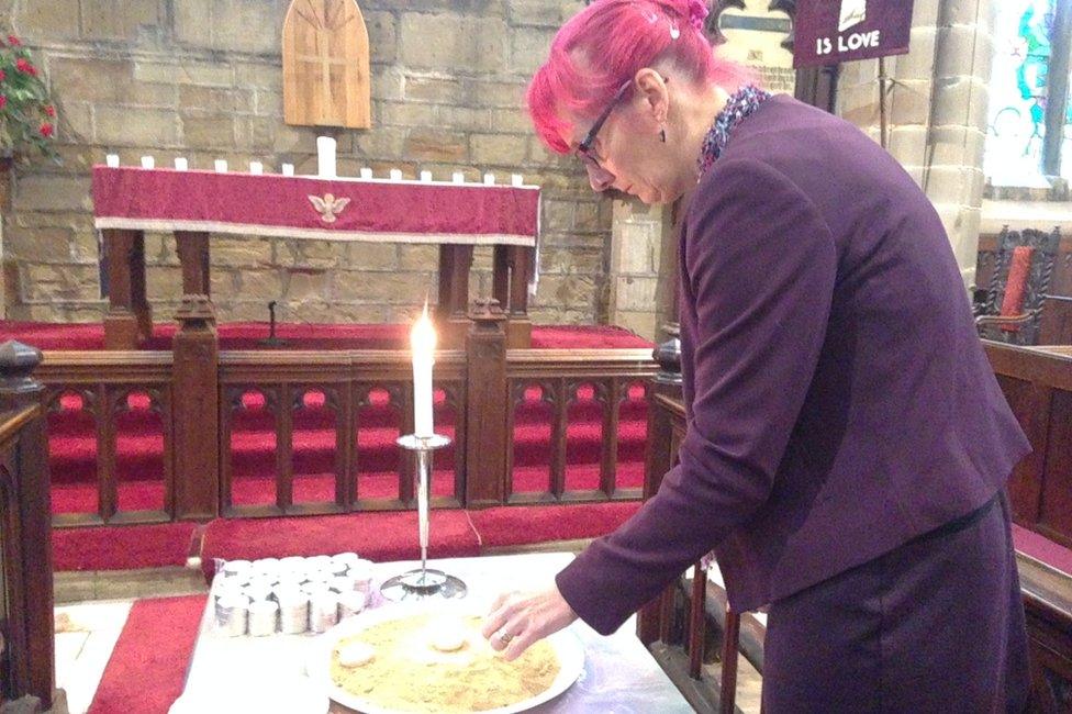 The Rev Linda Cox said the community was welcome to light candles in memory of Kayleigh Haywood