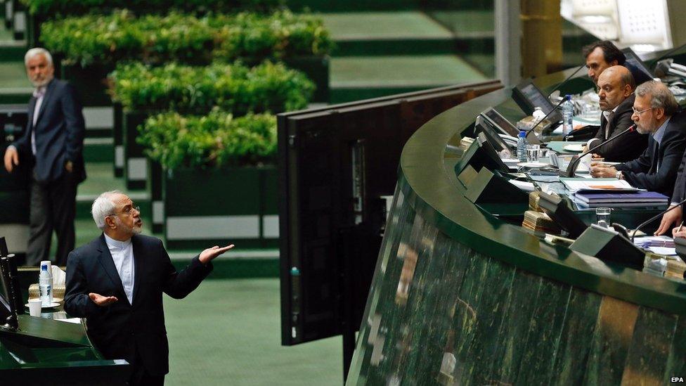 Mohammad Javad Zarif addresses the Iranian parliament on the nuclear deal (21 July 2015)