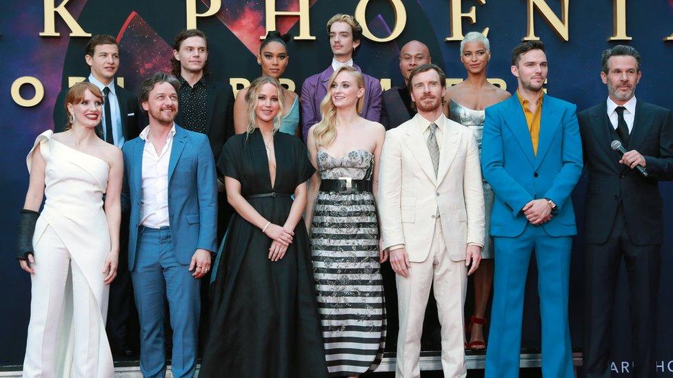 Dark Phoenix stars line up on the red carpet