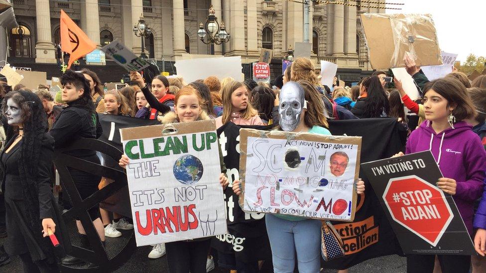 Climate protesters in Melbourne