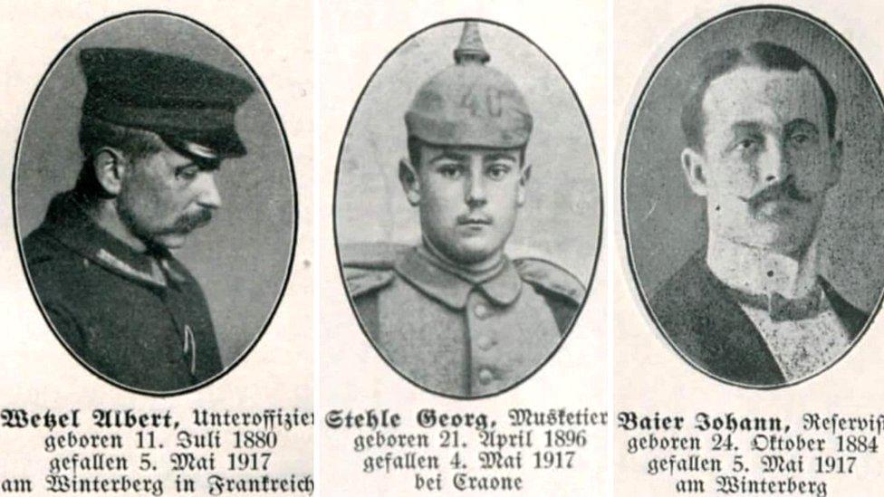 Three of the 270 soldiers whose lives were lost in the Winterberg tunnel