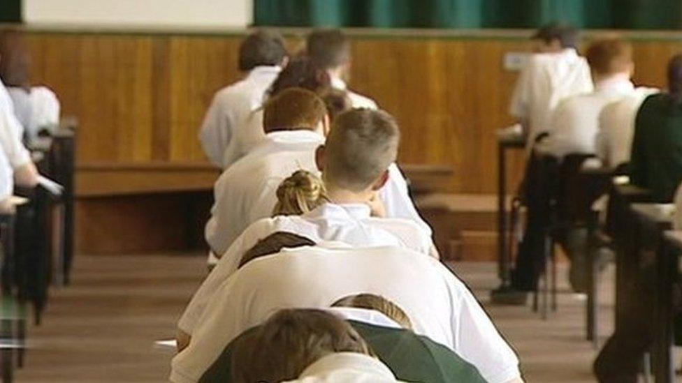 Pupils sitting exams