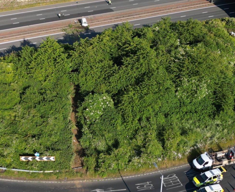 Scene of crash at junction of A64 and A1(M)