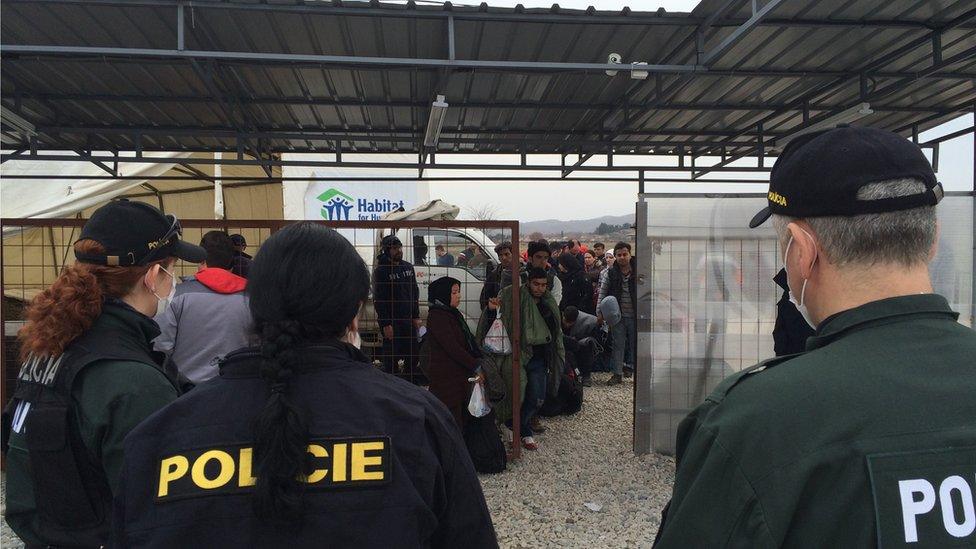 Police at Macedonia-Greece border