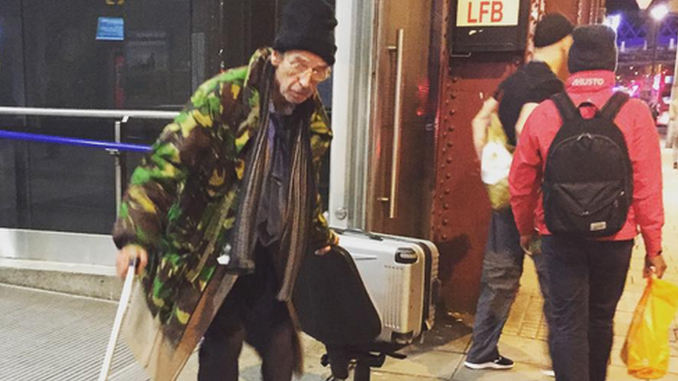 Photo of man at Waterloo railway station