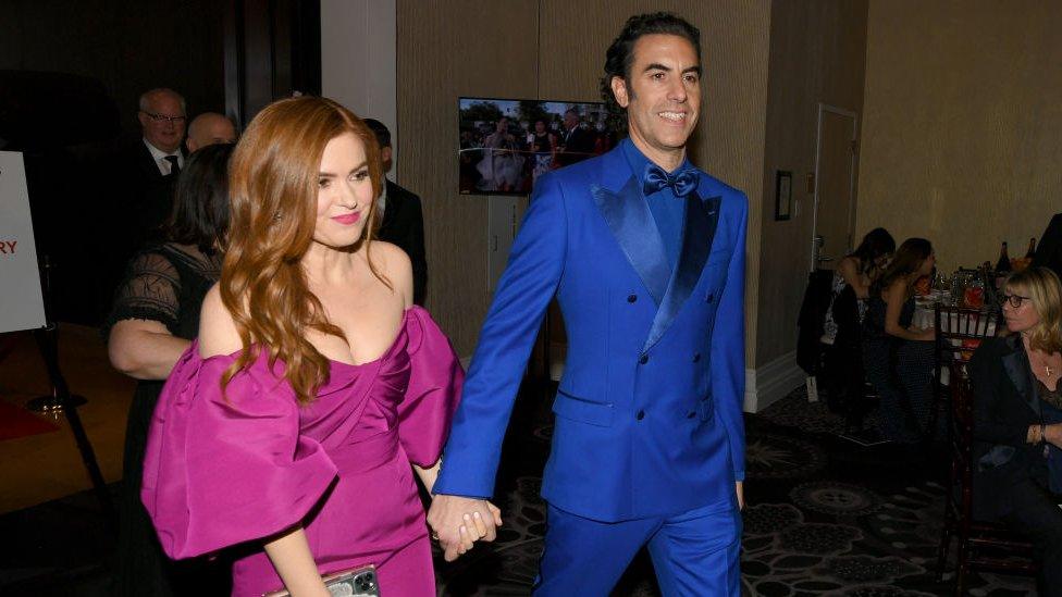 Isla Fisher and Sacha Baron Cohen