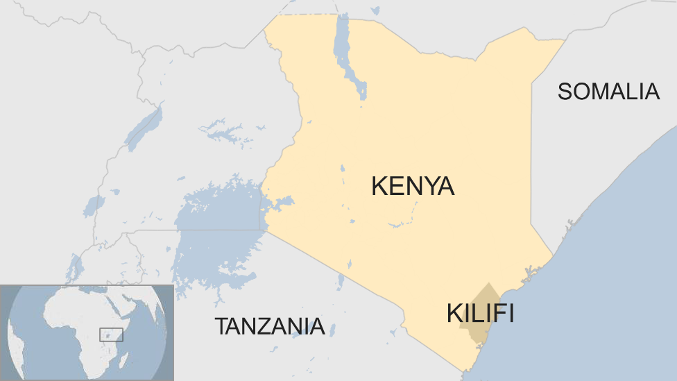 Map shows the Kilifi region in Kenya