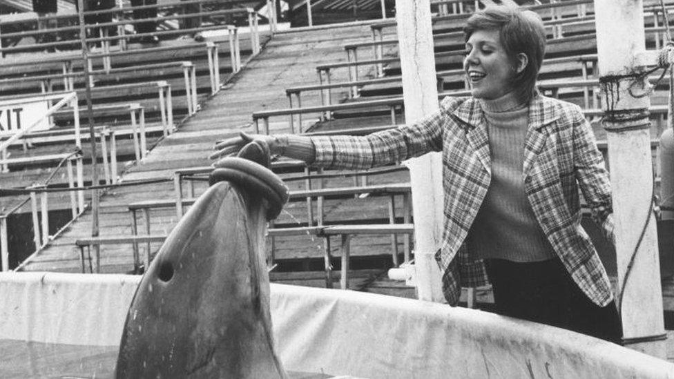 Cilla Black and dolphin