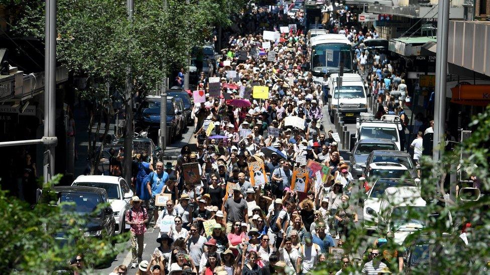 Thousands rally in support of equal rights in Sydney, Australia, 21 January 2017