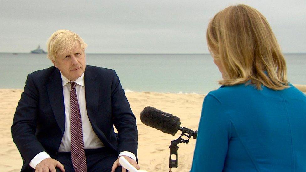 Boris Johnson and Laura Kuenssberg