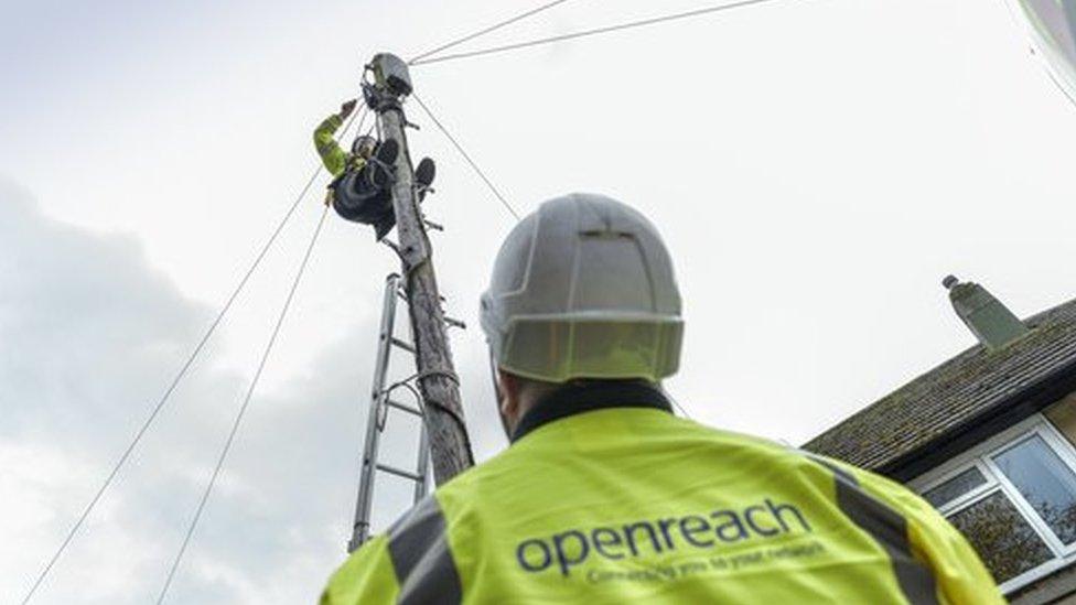 An Openreach engineer working