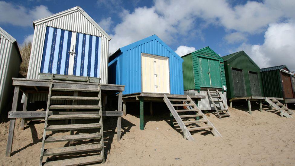 Beach huts at Abersoch, Gwynedd