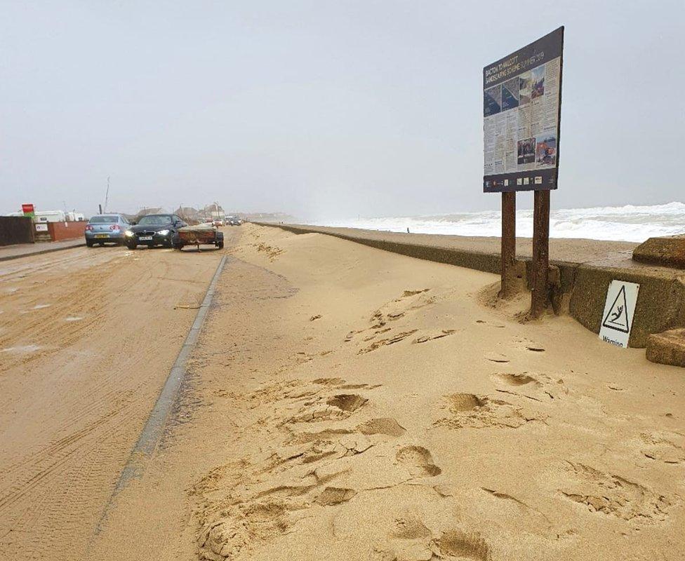 Sand storm at Walcott, Norfolk