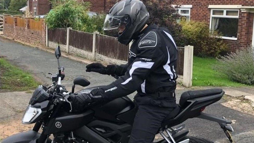 Harry Abbey on a Yamaha bike