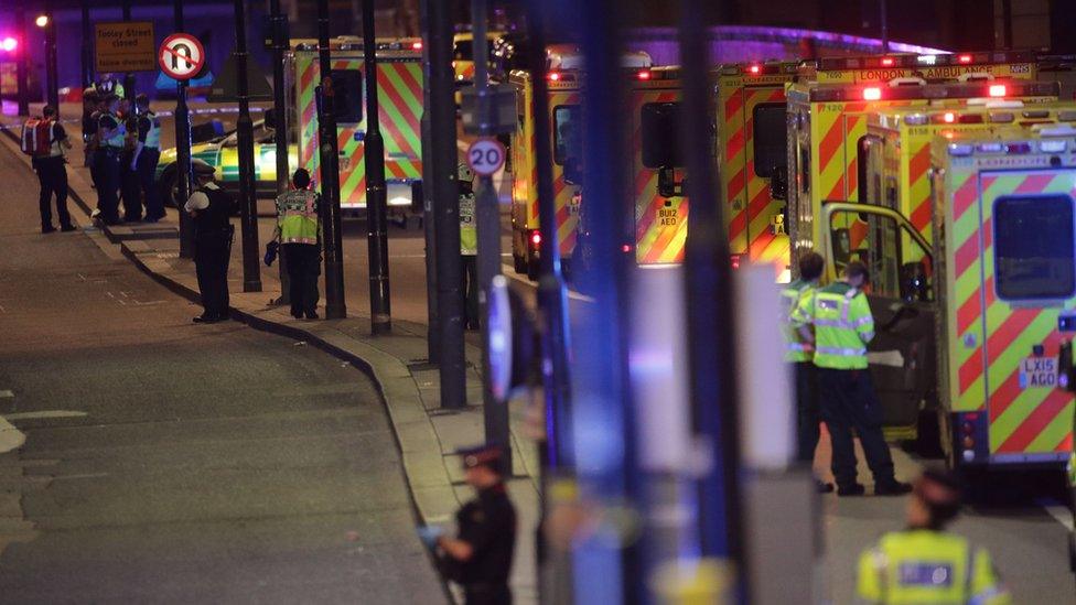 Ambulances on Borough High Street