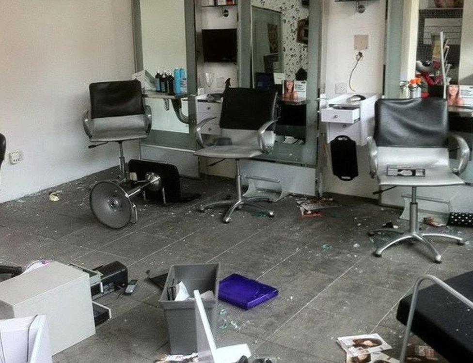 Damage done Ornelia's hair Salon after the riots