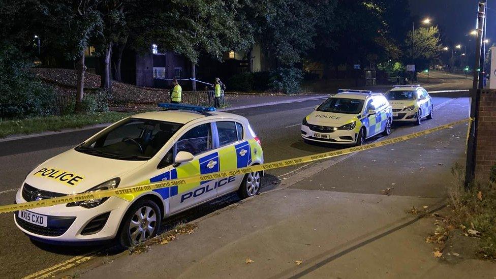 Police in Old Market area of Bristol