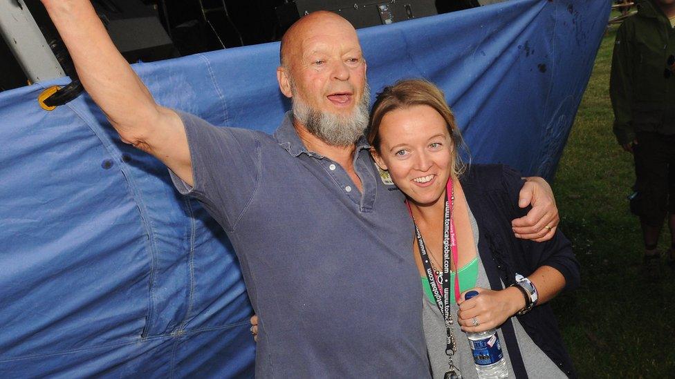 Festival organisers Michael Eavis and daughter Emily