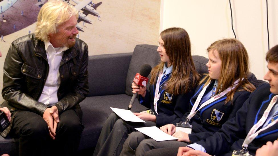 School Reporters and Richard Branson