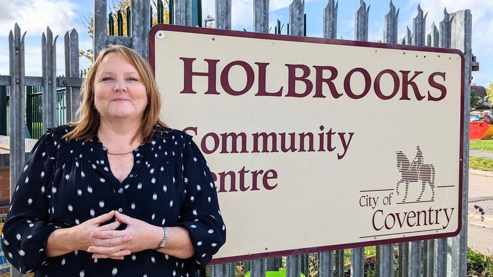 Councillor Rachel Lancaster at Holbrooks Community Centre