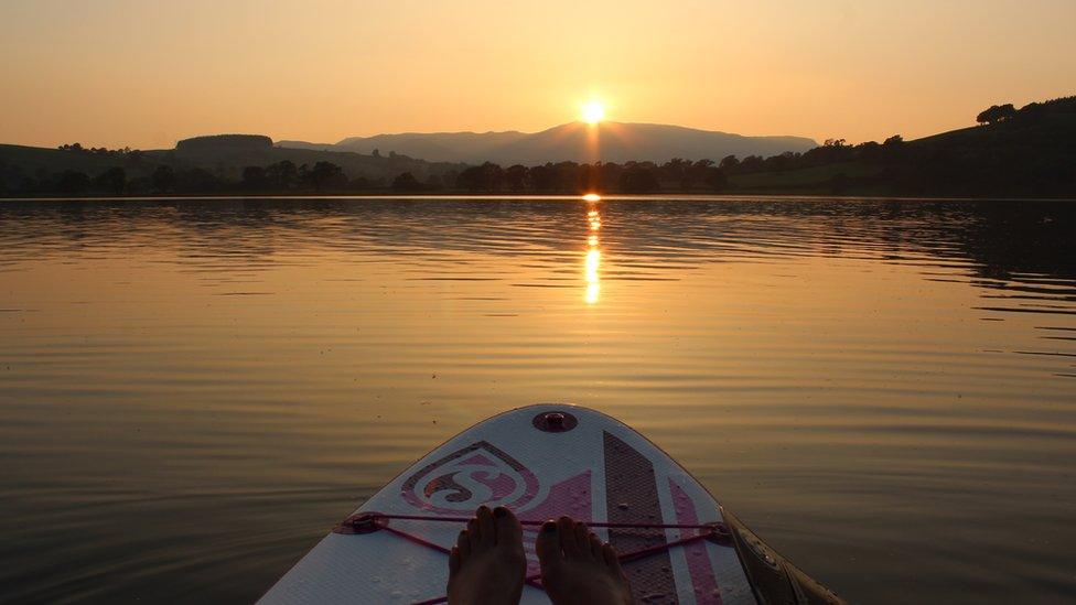 Sunset over Llyn Tegid in Bala