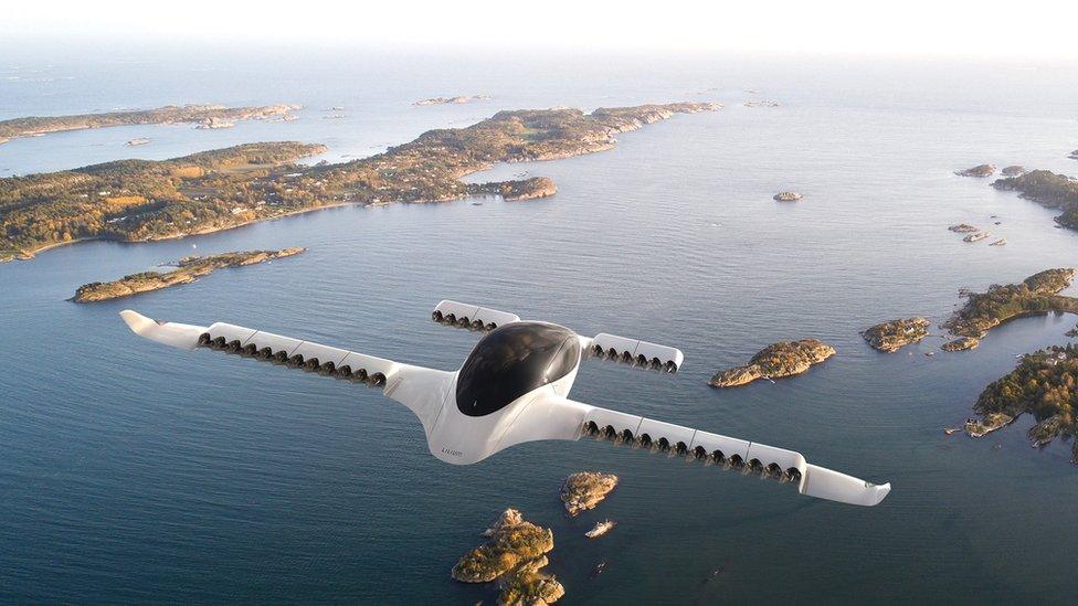 Artist illustration of Lilium EVTOL aircraft