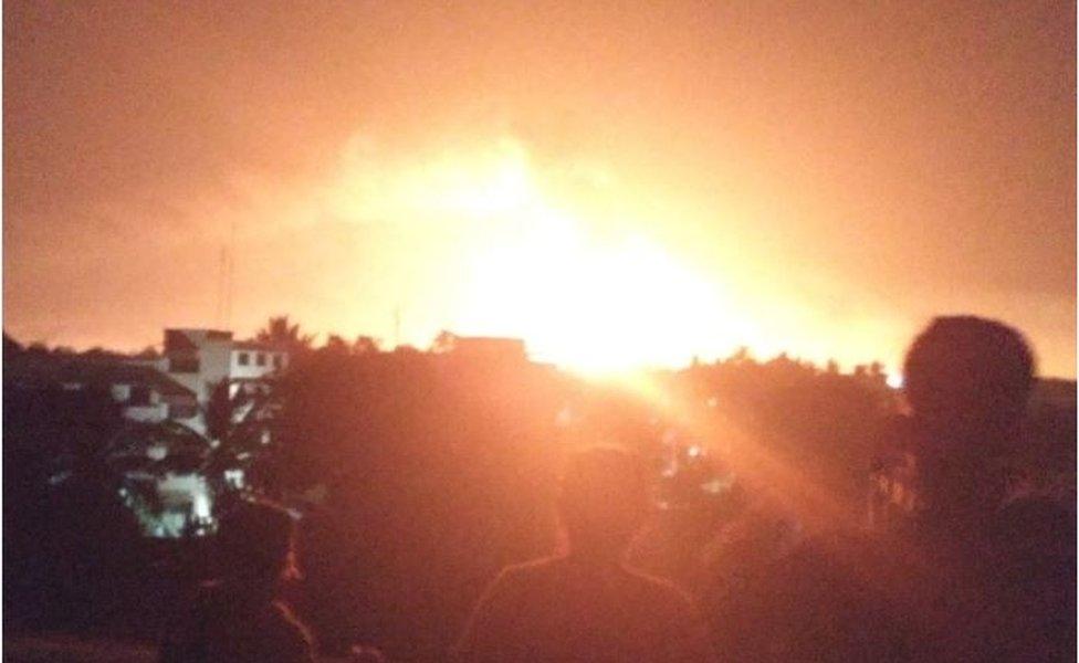 Eyewitness photo of the chemical factory fire