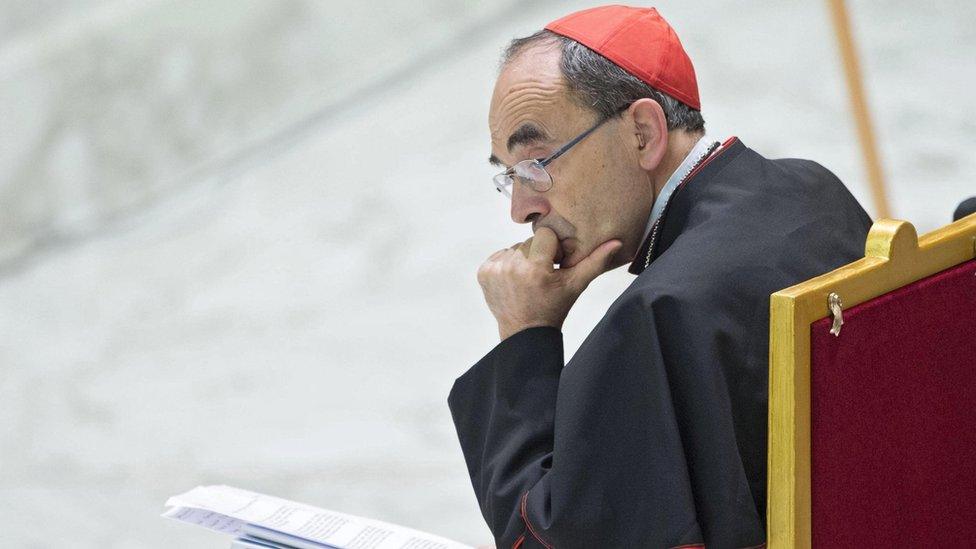 Archbishop of Lyon Philippe Barbarin during Pope Francis's Jubilee audience with pilgrims from Lyon in Paul VI Hall, Vatican City (6 July 2016)