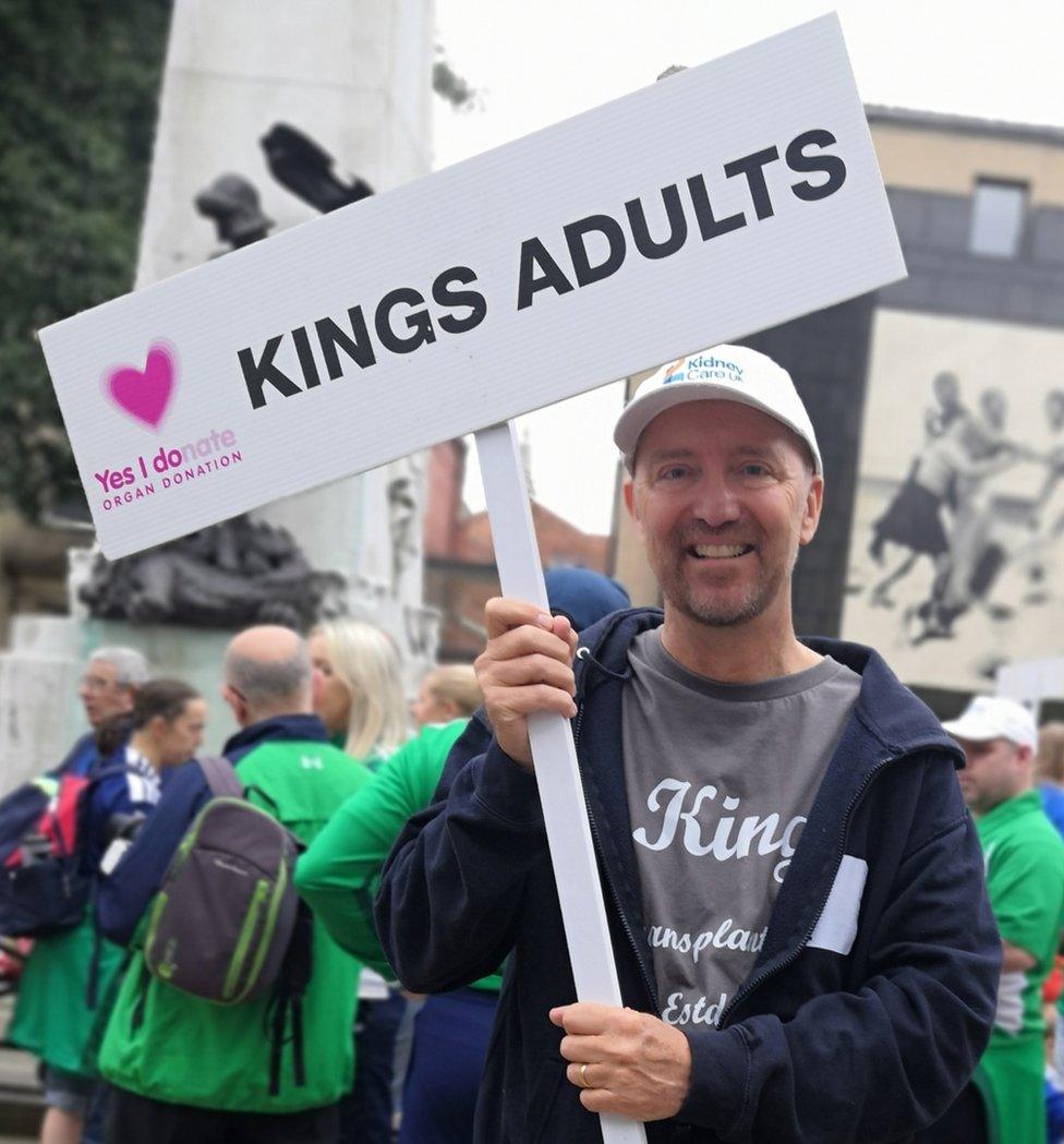 Andy Taylor at the opening ceremony of the British Transplant Games in Leeds in July 2022 as part of the King's College Hospital adults team