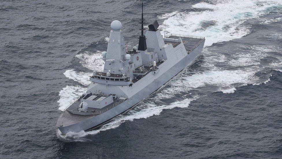 File handout photo showing HMS Diamond (14 October 2020)