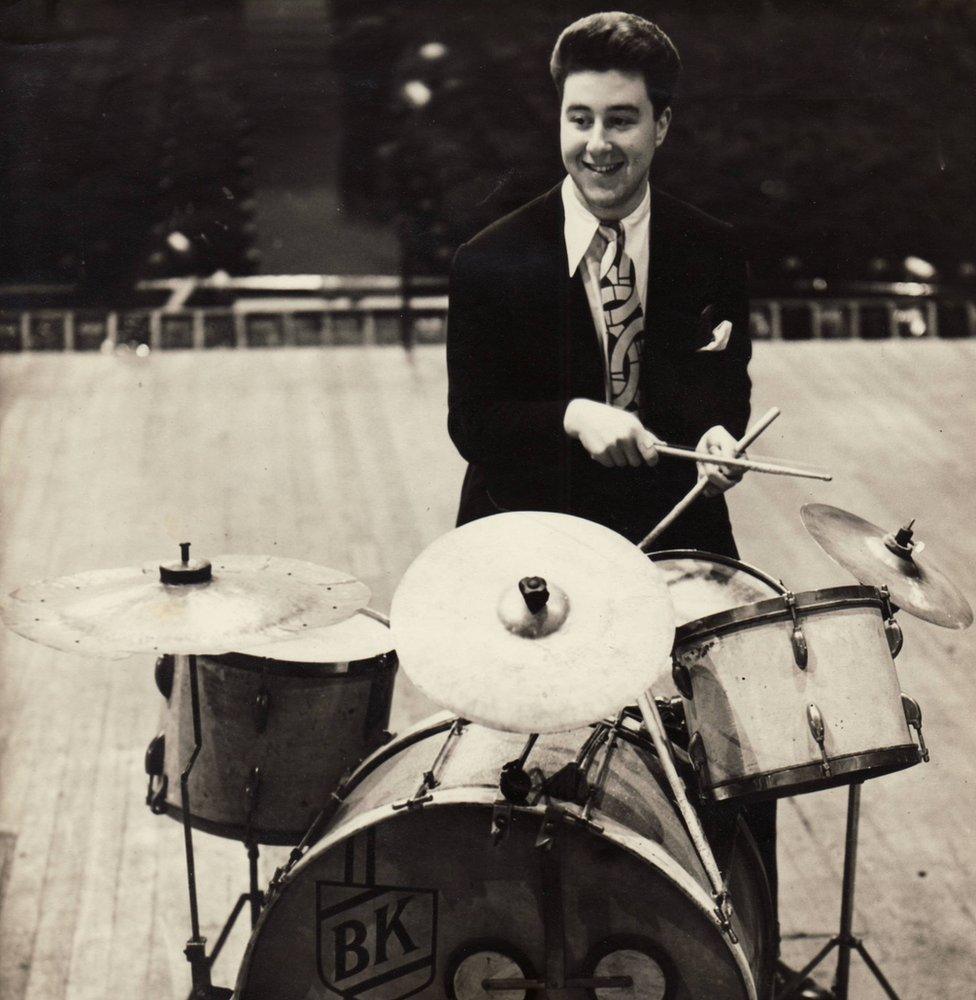 Basil Kirchin playing the drums